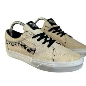 Vans Sk8 Low Suede Marshmallow/Dalmatian print Low-Top Shoes mens 7 women's 8.5